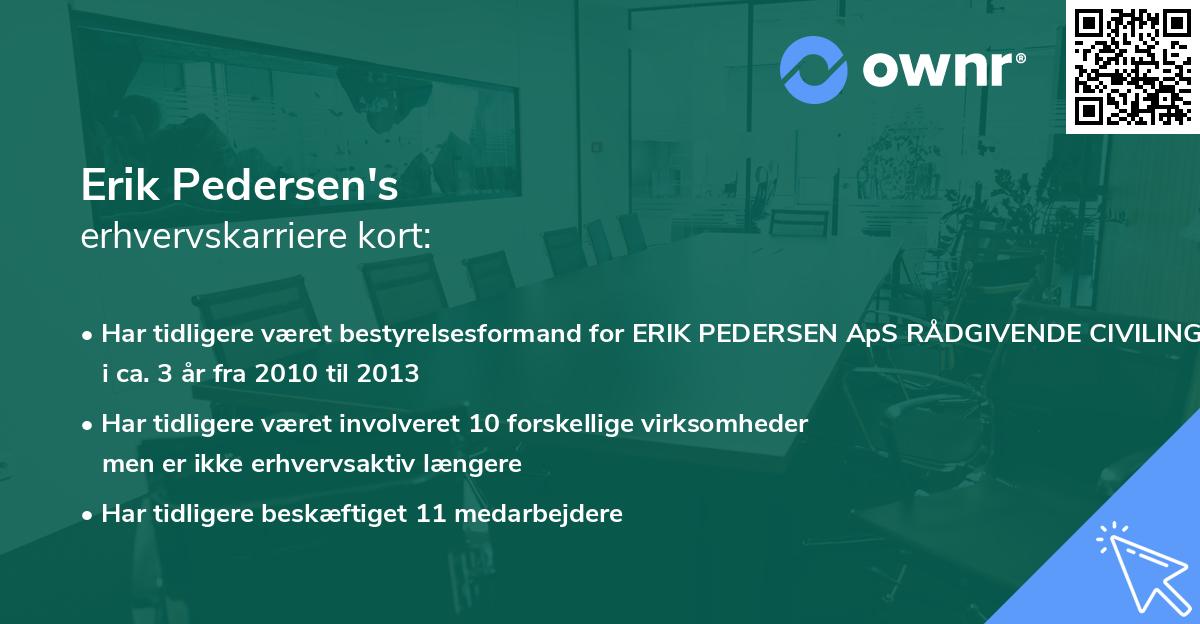 Erik Pedersen's erhvervskarriere kort