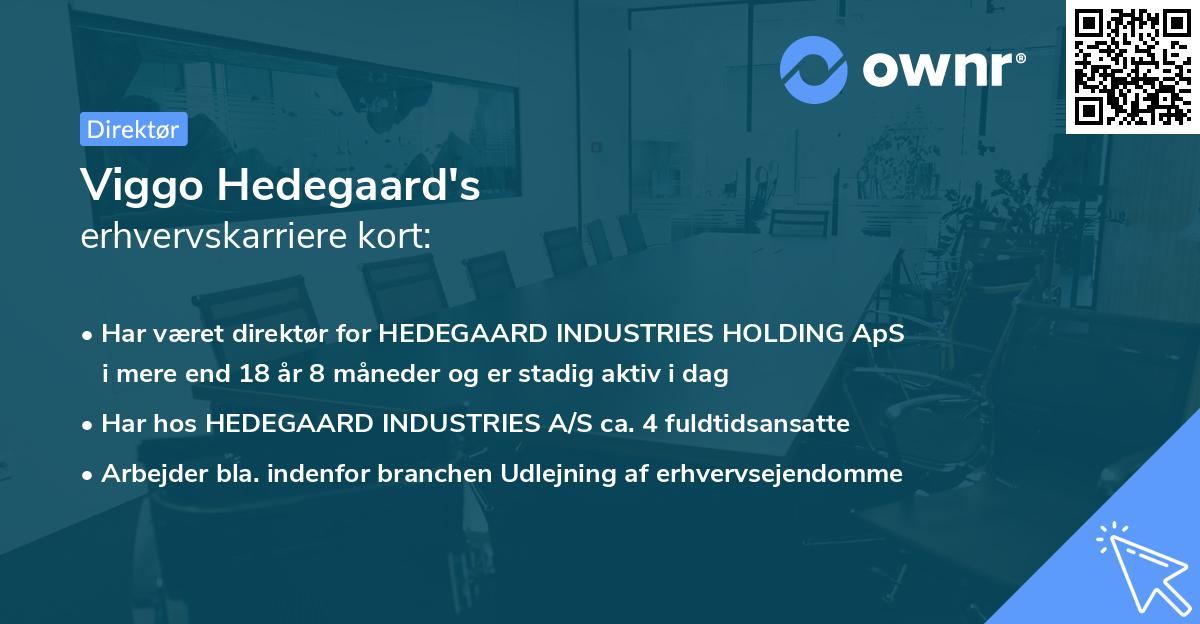 Viggo Hedegaard's erhvervskarriere kort