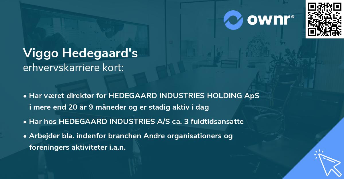 Viggo Hedegaard's erhvervskarriere kort