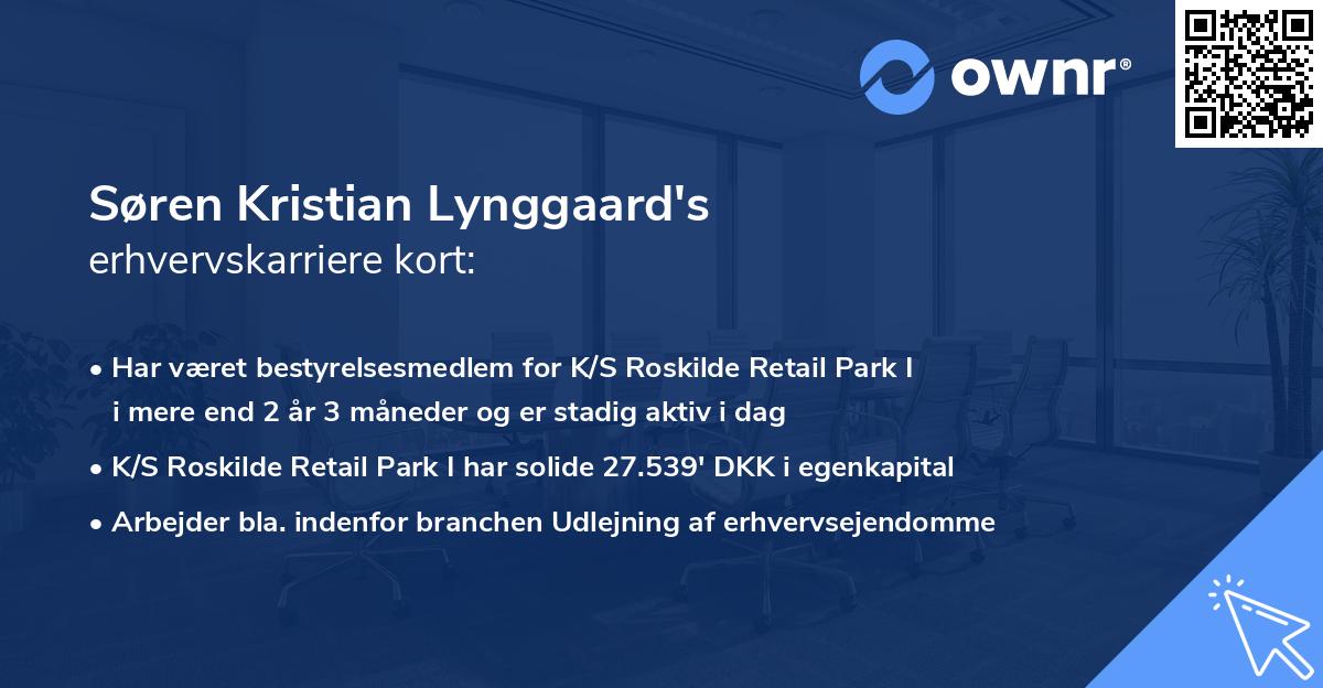 Søren Kristian Lynggaard's erhvervskarriere kort
