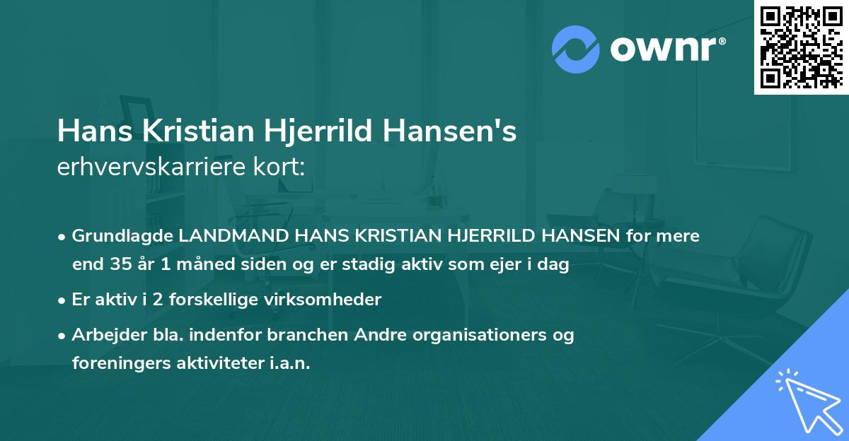 Hans Kristian Hjerrild Hansen's erhvervskarriere kort