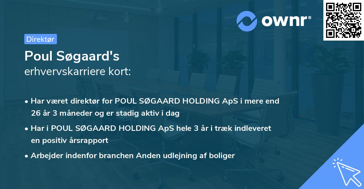 Poul Søgaard's erhvervskarriere kort