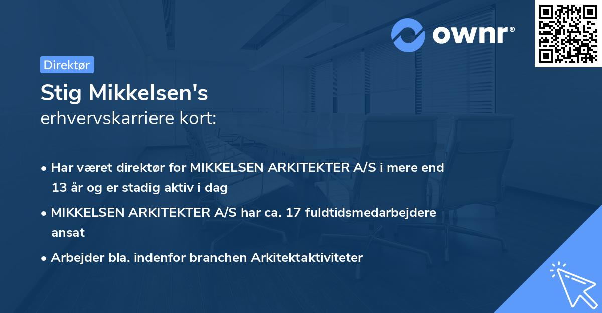 Stig Mikkelsen's erhvervskarriere kort