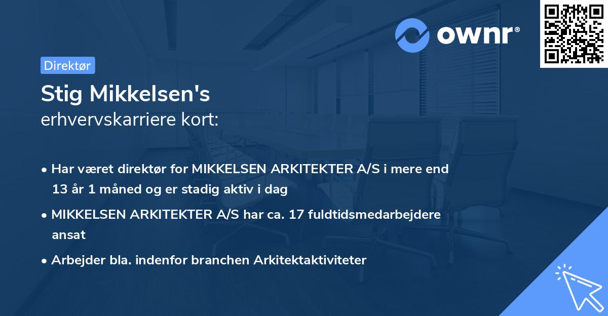 Stig Mikkelsen's erhvervskarriere kort