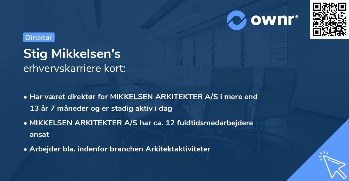 Stig Mikkelsen's erhvervskarriere kort