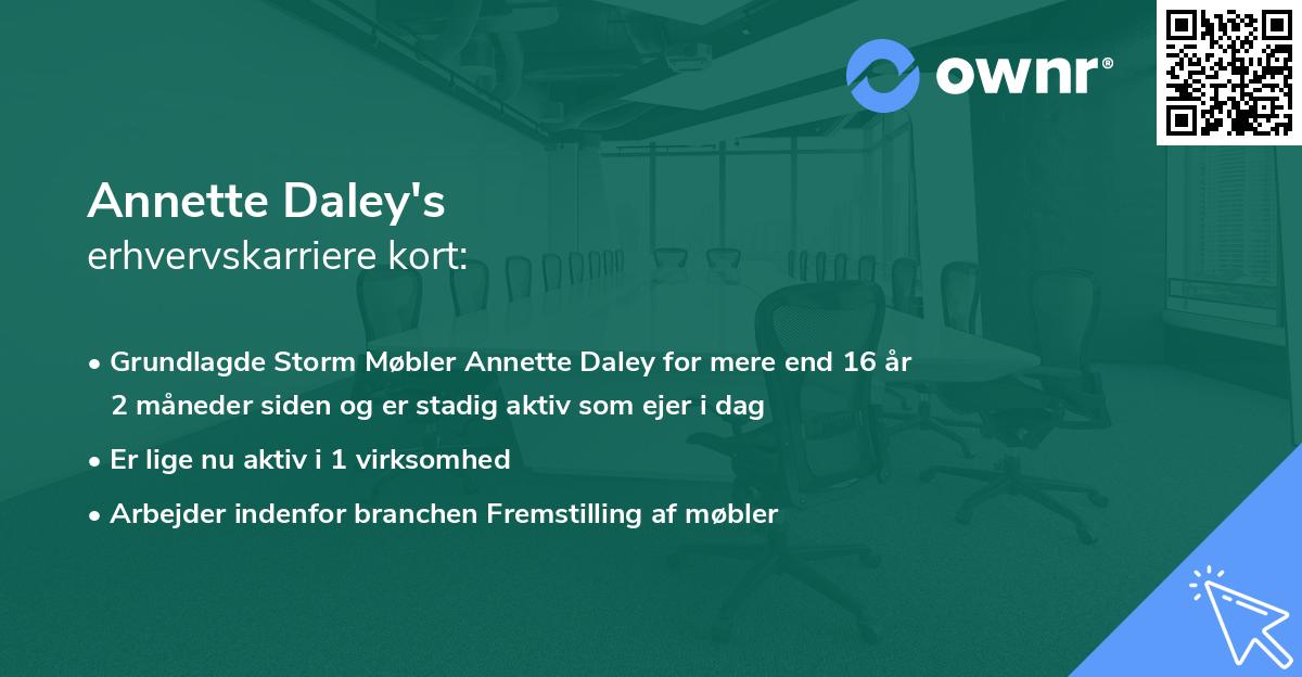 Annette Daley's erhvervskarriere kort