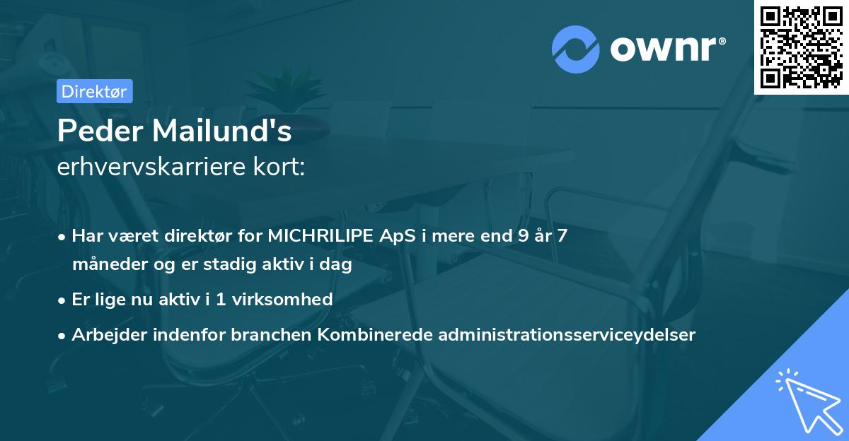 Peder Mailund's erhvervskarriere kort