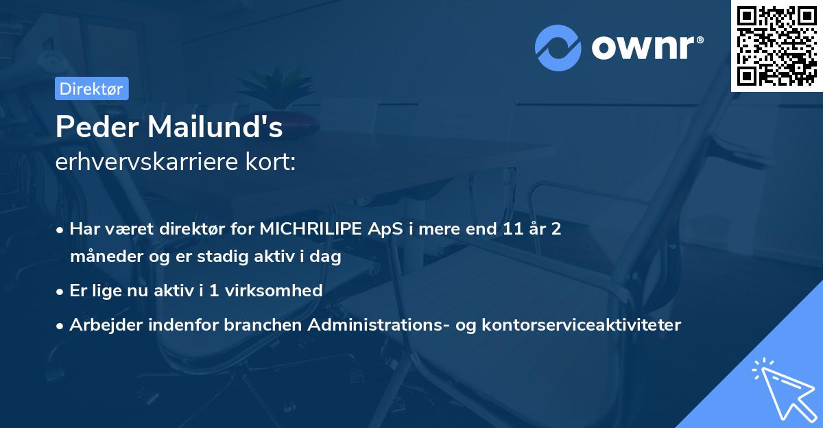 Peder Mailund's erhvervskarriere kort