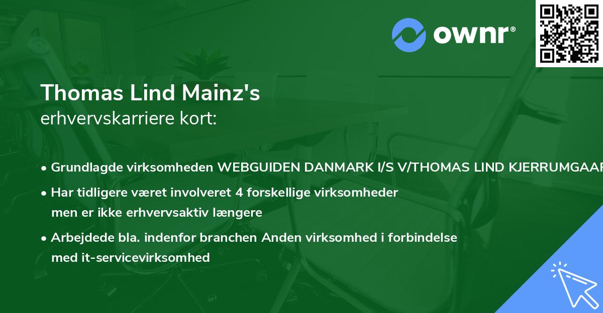 Thomas Lind Mainz's erhvervskarriere kort