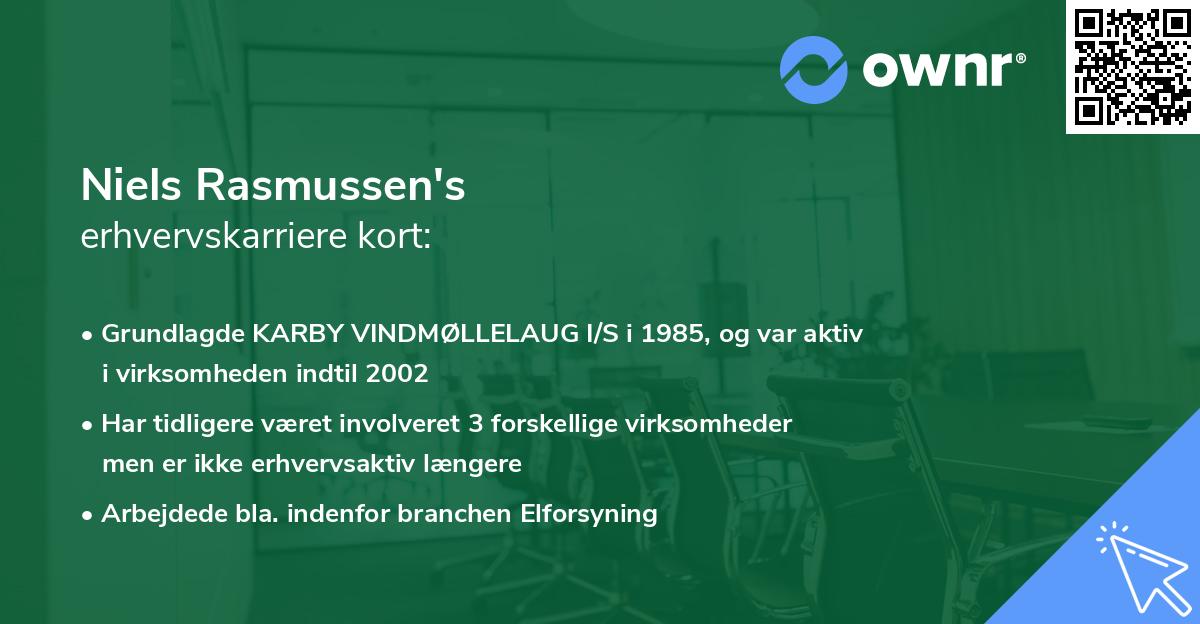 Niels Rasmussen's erhvervskarriere kort