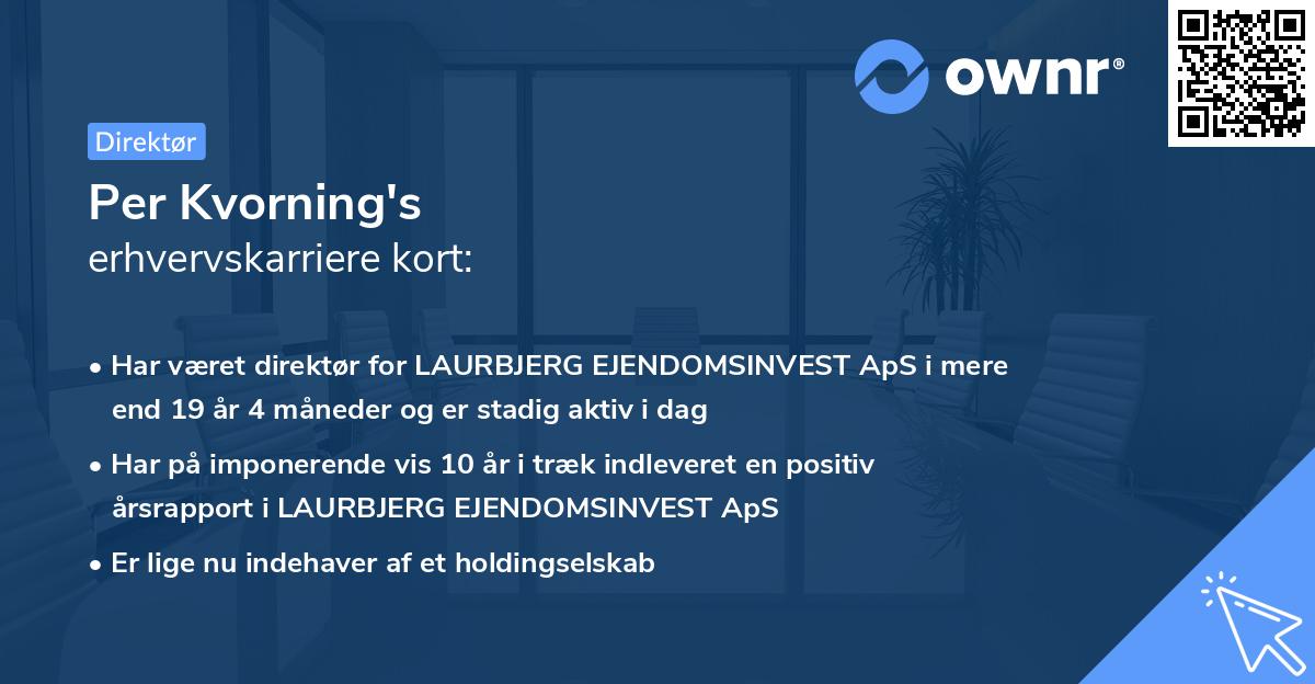 Per Kvorning's erhvervskarriere kort