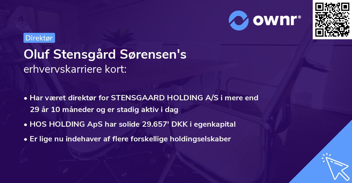 Oluf Stensgård Sørensen's erhvervskarriere kort