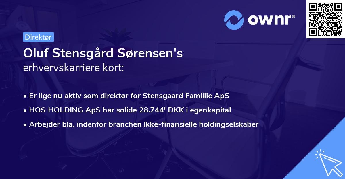 Oluf Stensgård Sørensen's erhvervskarriere kort
