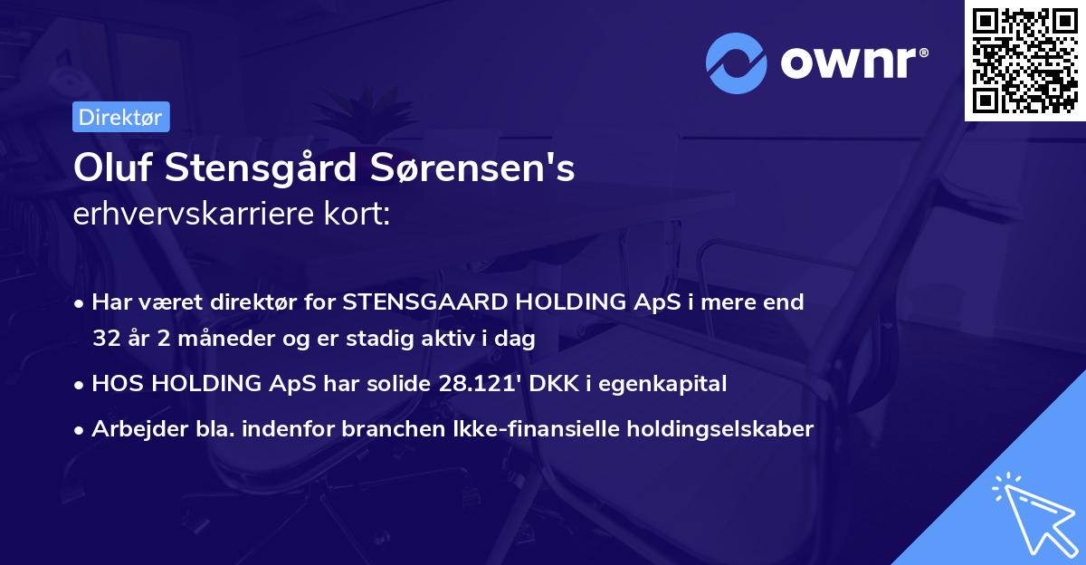Oluf Stensgård Sørensen's erhvervskarriere kort