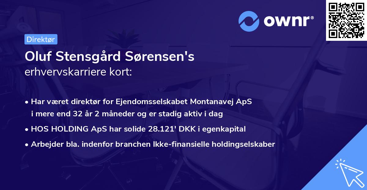 Oluf Stensgård Sørensen's erhvervskarriere kort