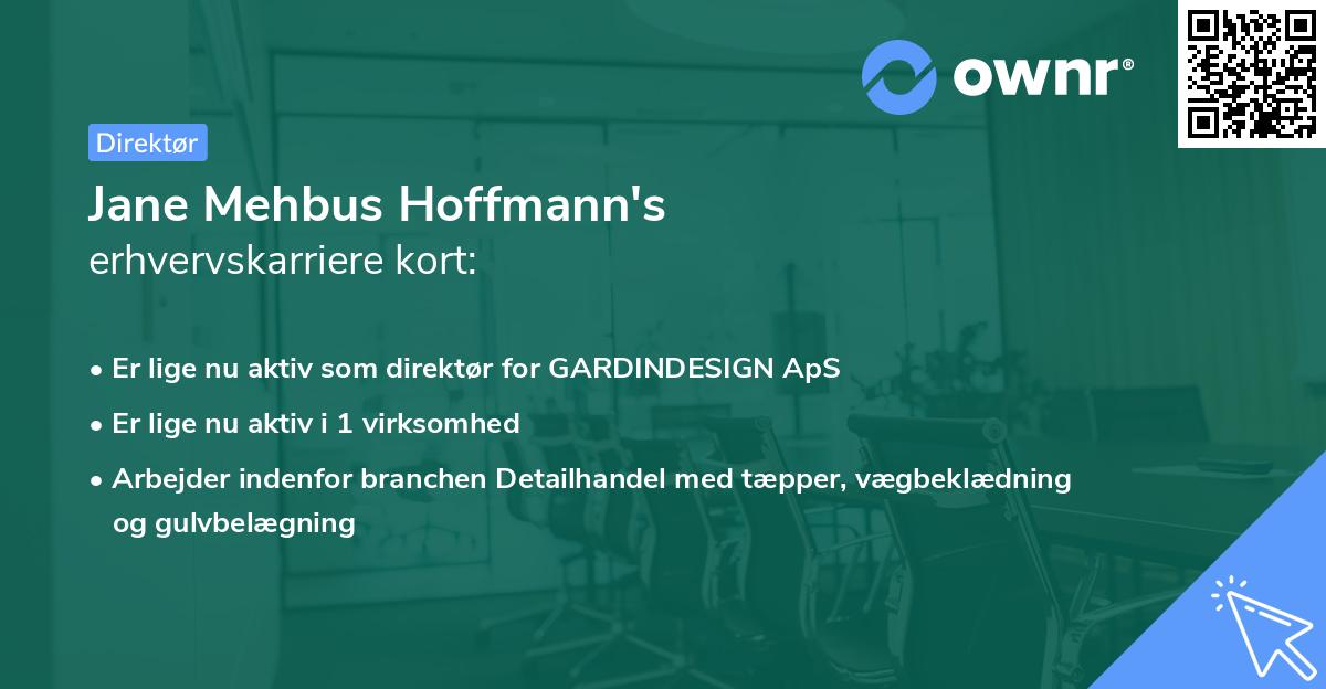 Jane Mehbus Hoffmann's erhvervskarriere kort