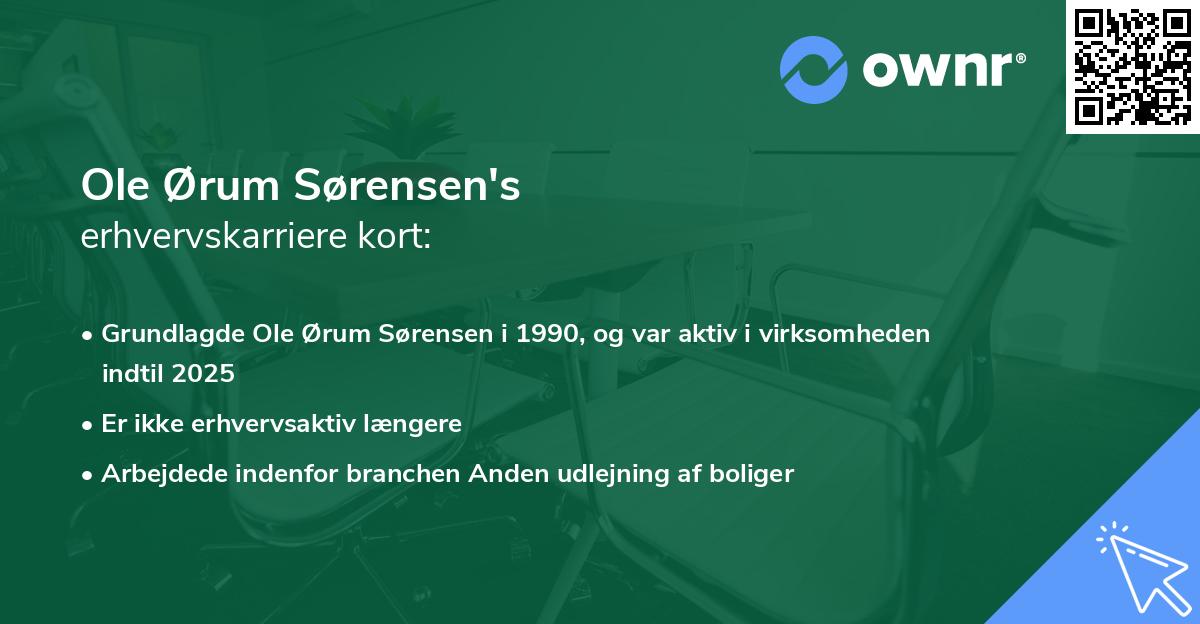 Ole Ørum Sørensen's erhvervskarriere kort