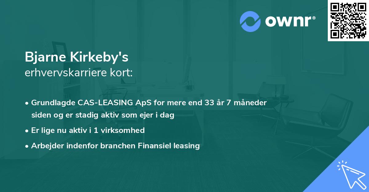 Bjarne Kirkeby's erhvervskarriere kort