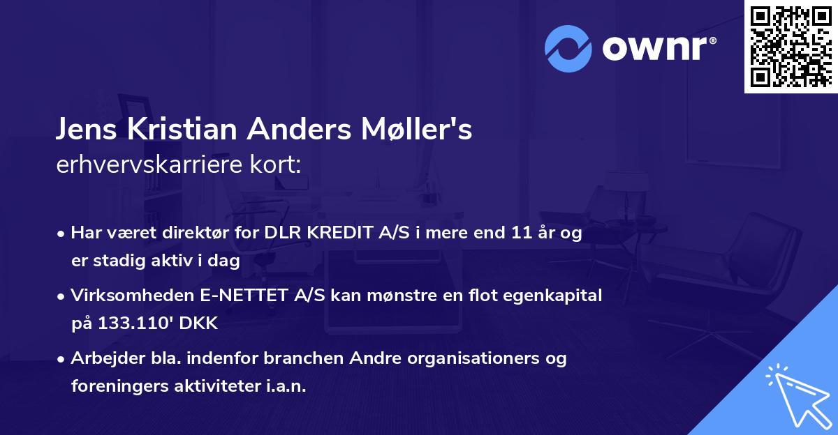 Jens Kristian Anders Møller's erhvervskarriere kort