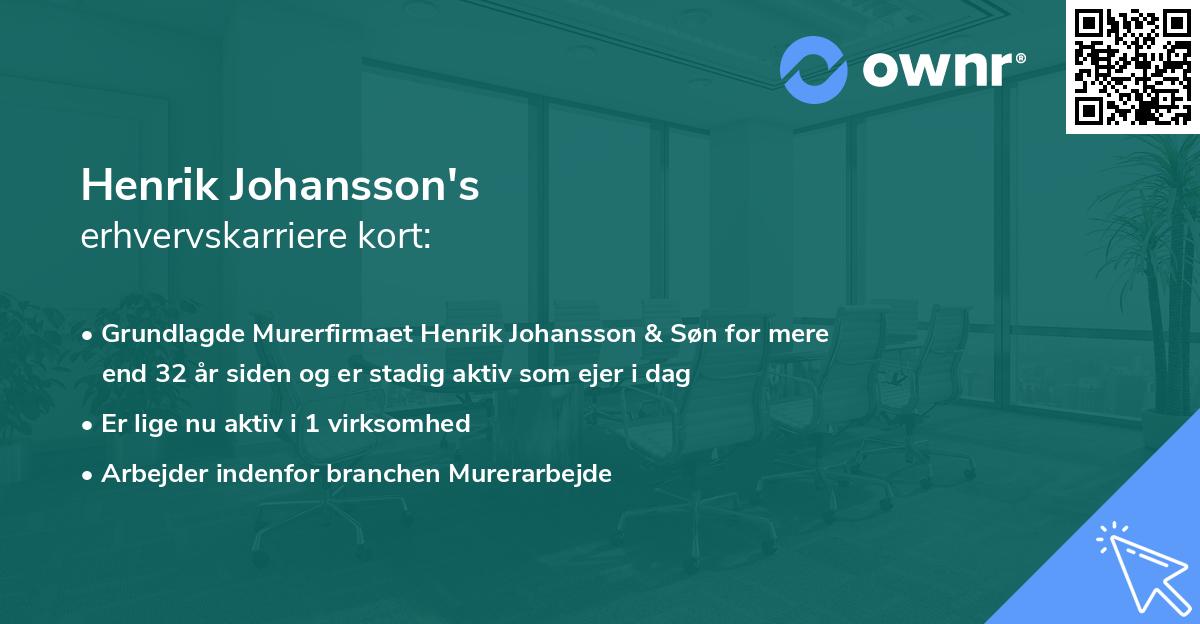 Henrik Johansson's erhvervskarriere kort