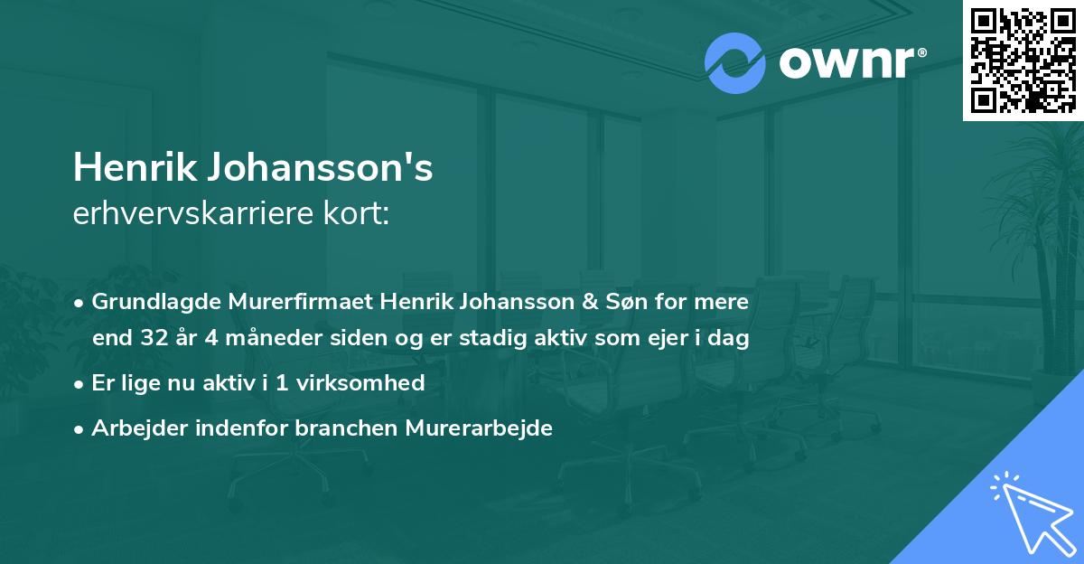 Henrik Johansson's erhvervskarriere kort