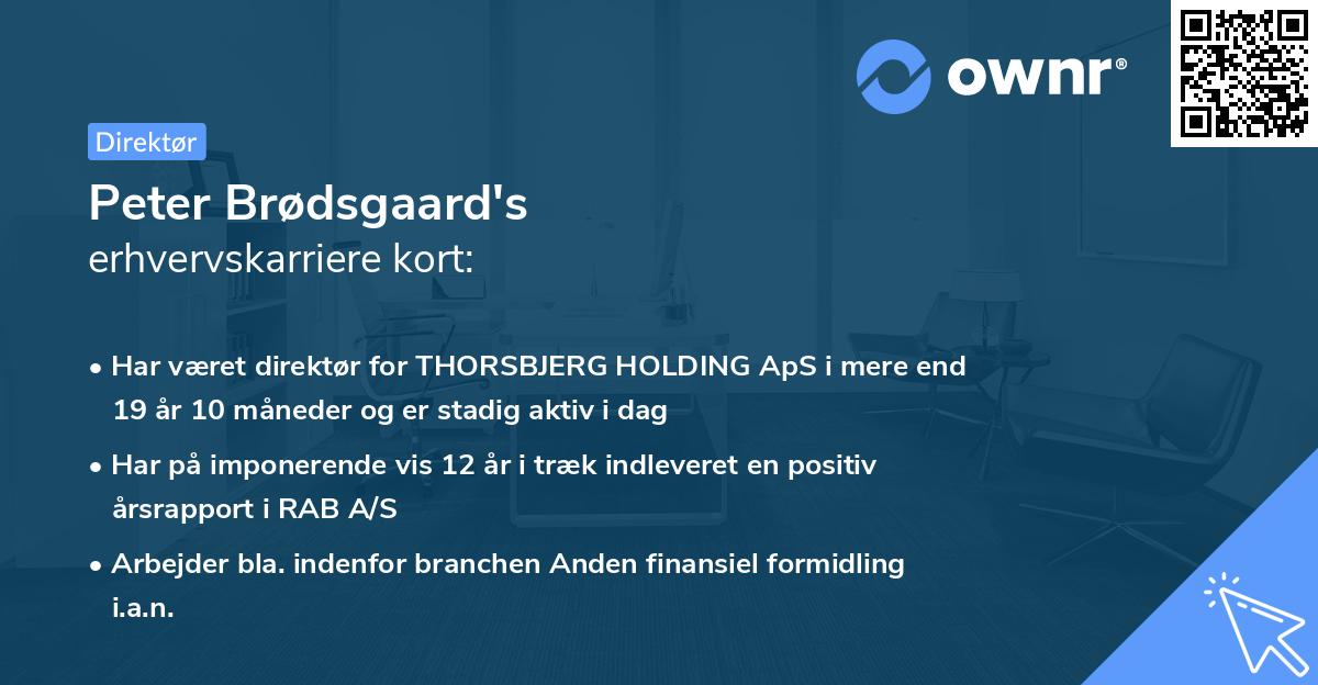 Peter Brødsgaard's erhvervskarriere kort