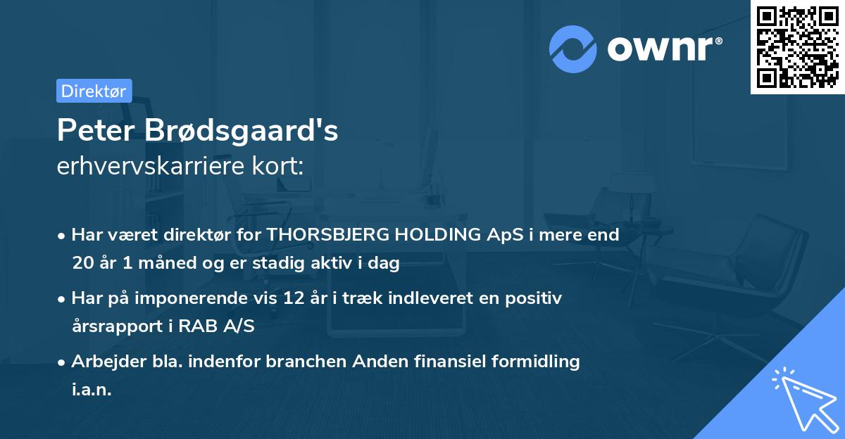 Peter Brødsgaard's erhvervskarriere kort