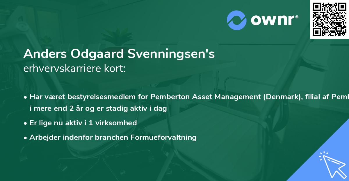 Anders Odgaard Svenningsen's erhvervskarriere kort