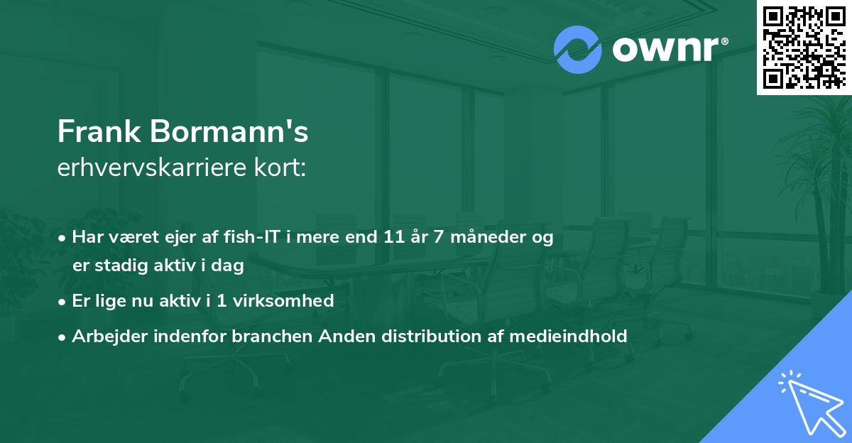 Frank Bormann's erhvervskarriere kort