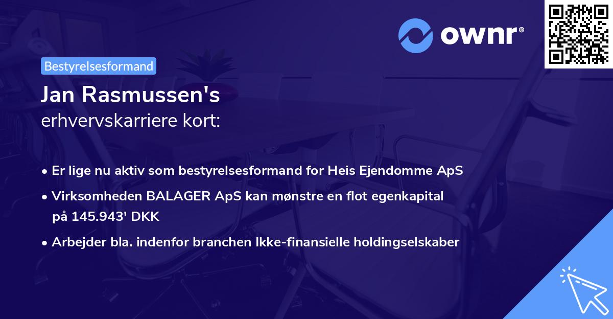 Jan Rasmussen's erhvervskarriere kort