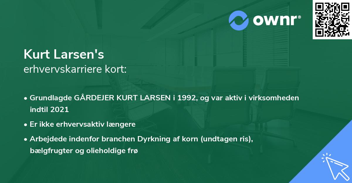 Kurt Larsen's erhvervskarriere kort