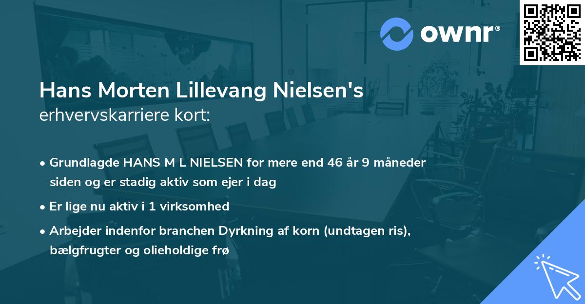 Hans Morten Lillevang Nielsen's erhvervskarriere kort