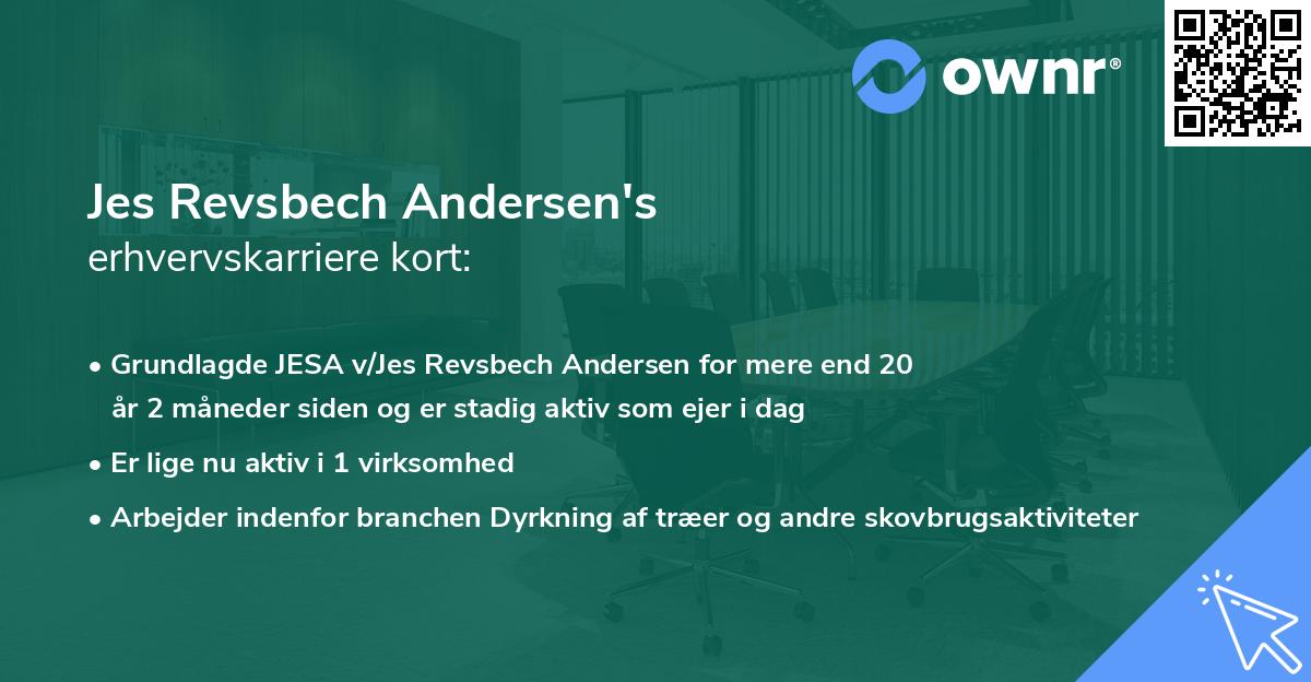 Jes Revsbech Andersen's erhvervskarriere kort