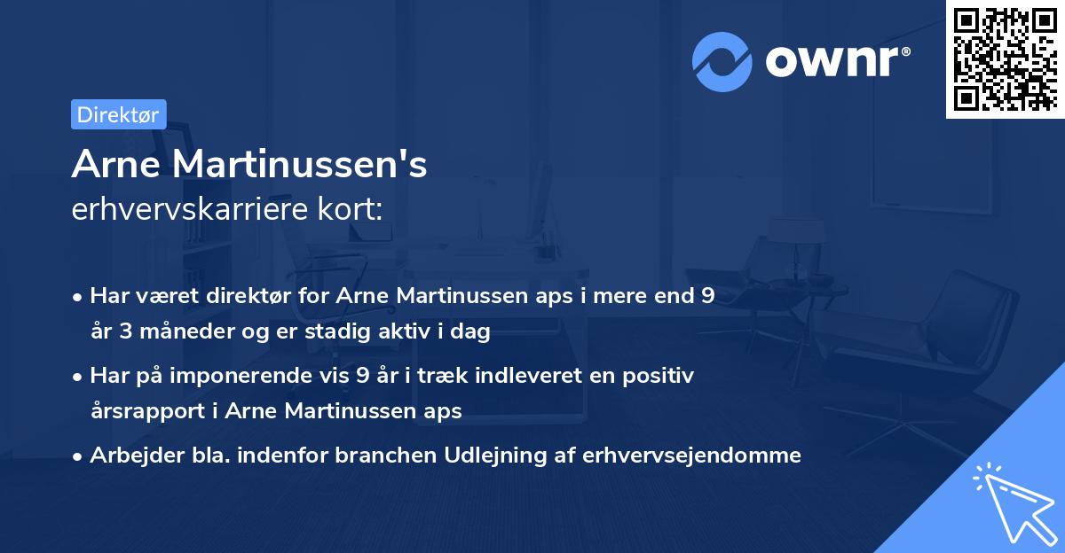 Arne Martinussen's erhvervskarriere kort