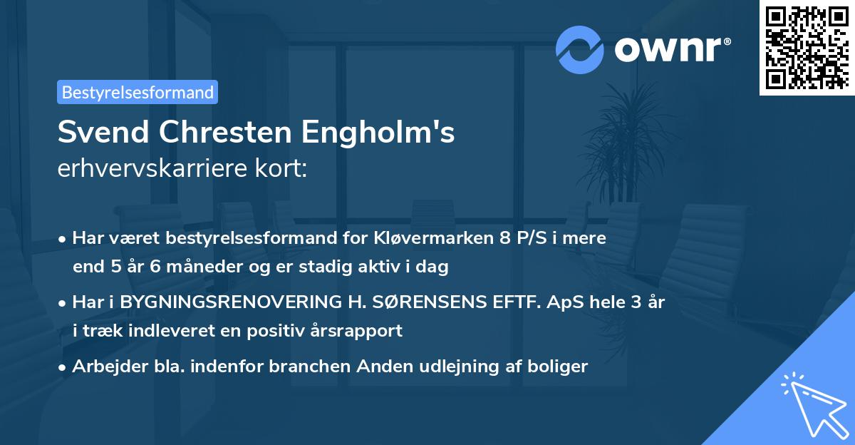 Svend Chresten Engholm's erhvervskarriere kort