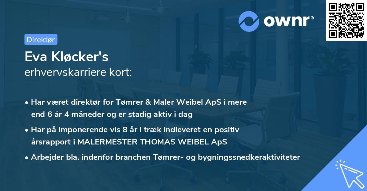 Eva Kløcker's erhvervskarriere kort
