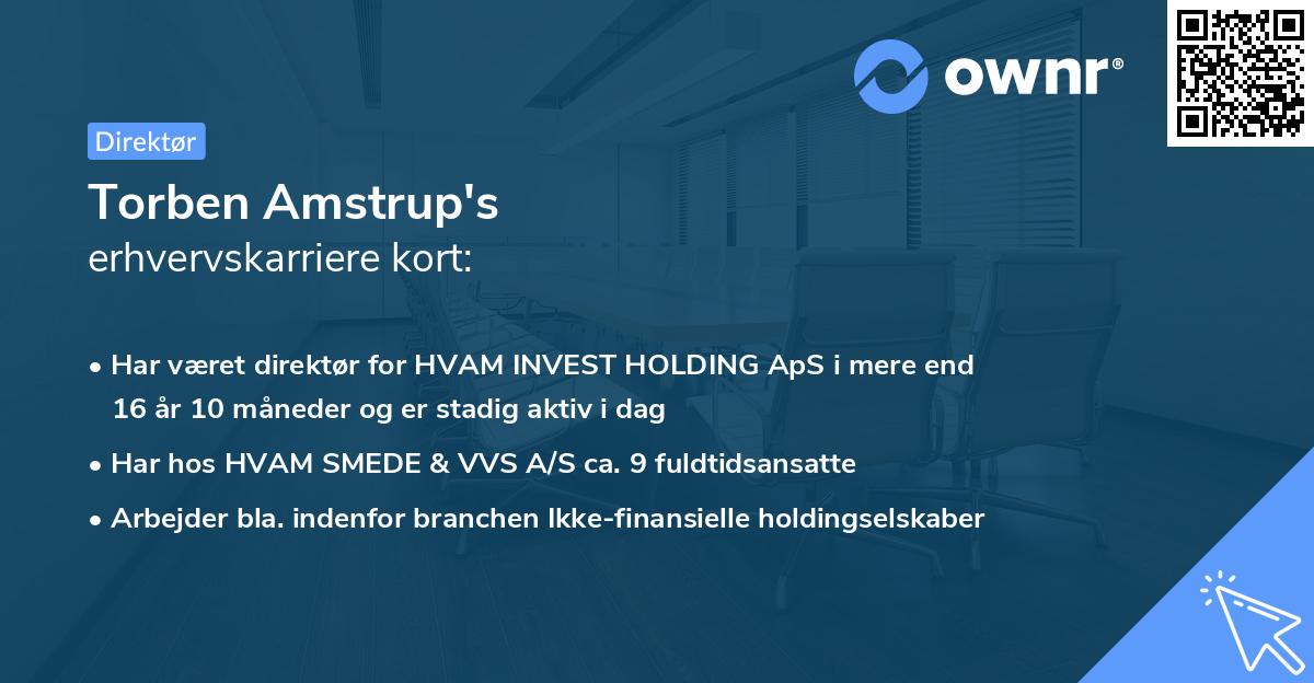 Torben Amstrup's erhvervskarriere kort