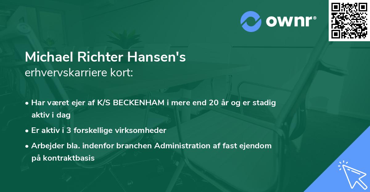 Michael Richter Hansen's erhvervskarriere kort
