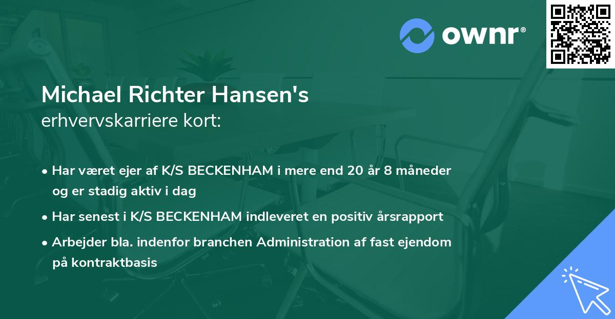 Michael Richter Hansen's erhvervskarriere kort