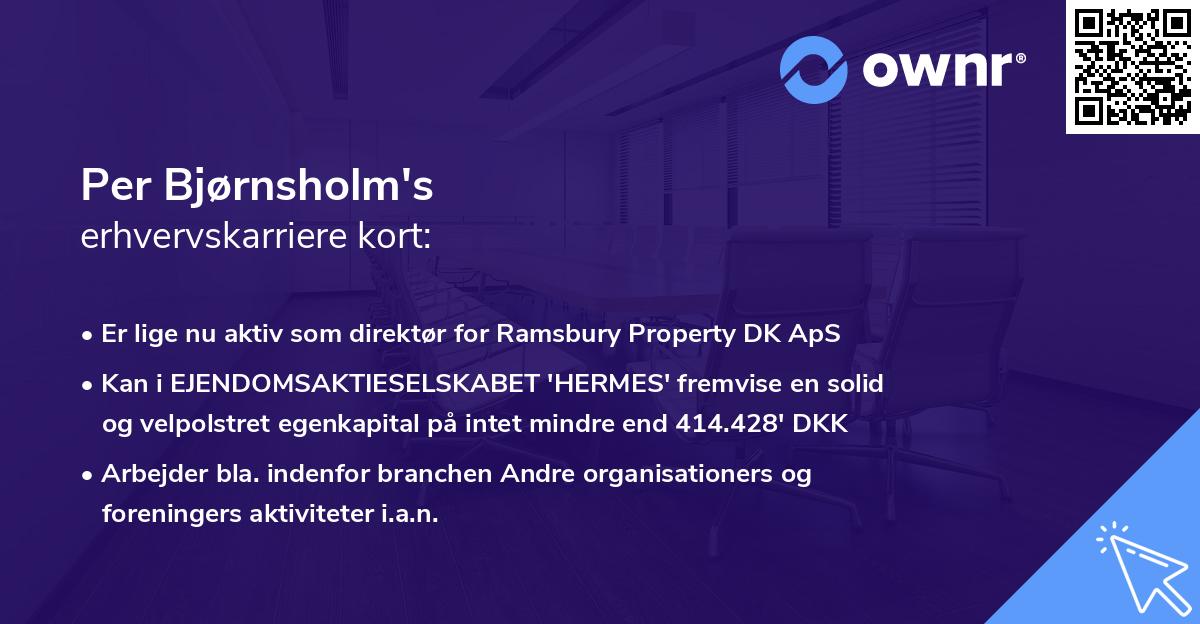 Per Bjørnsholm's erhvervskarriere kort