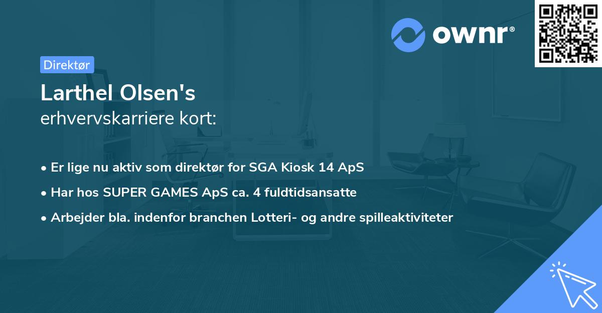 Larthel Olsen's erhvervskarriere kort