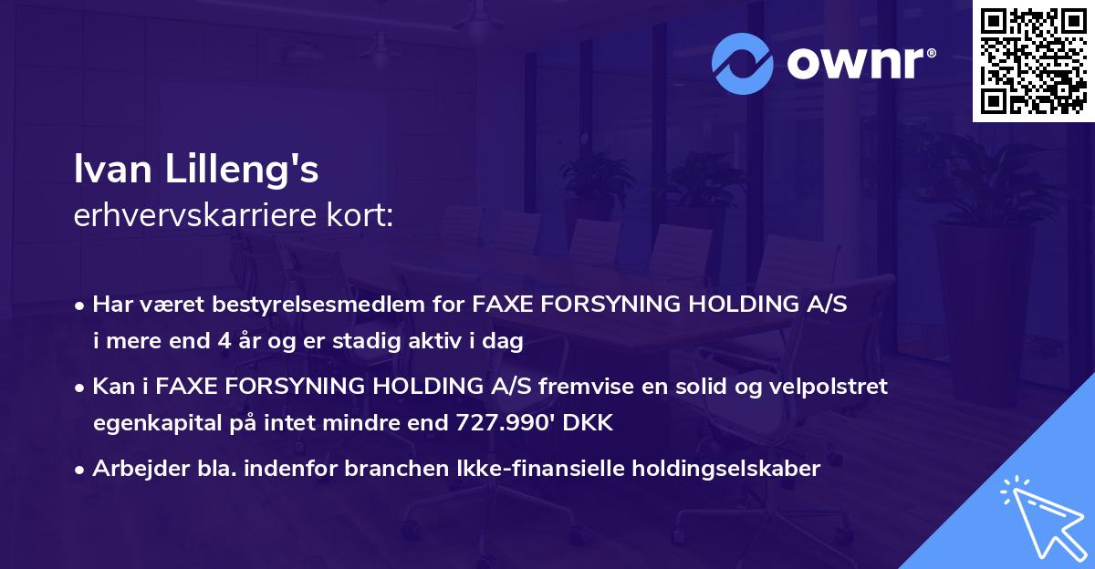 Ivan Lilleng's erhvervskarriere kort