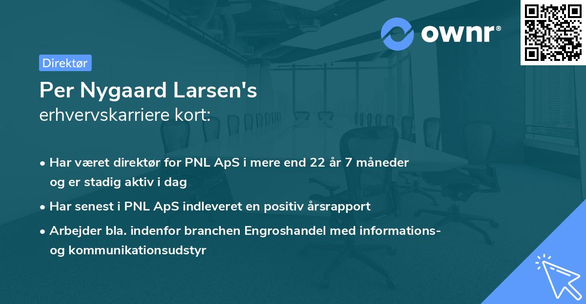 Per Nygaard Larsen's erhvervskarriere kort