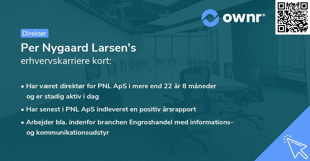 Per Nygaard Larsen's erhvervskarriere kort