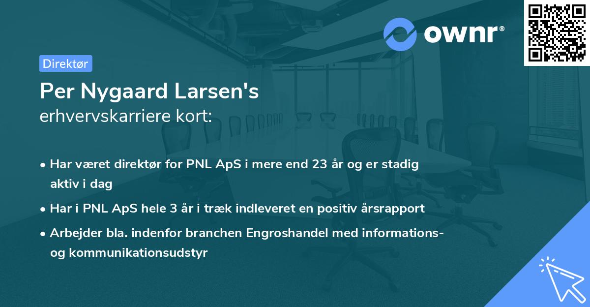 Per Nygaard Larsen's erhvervskarriere kort