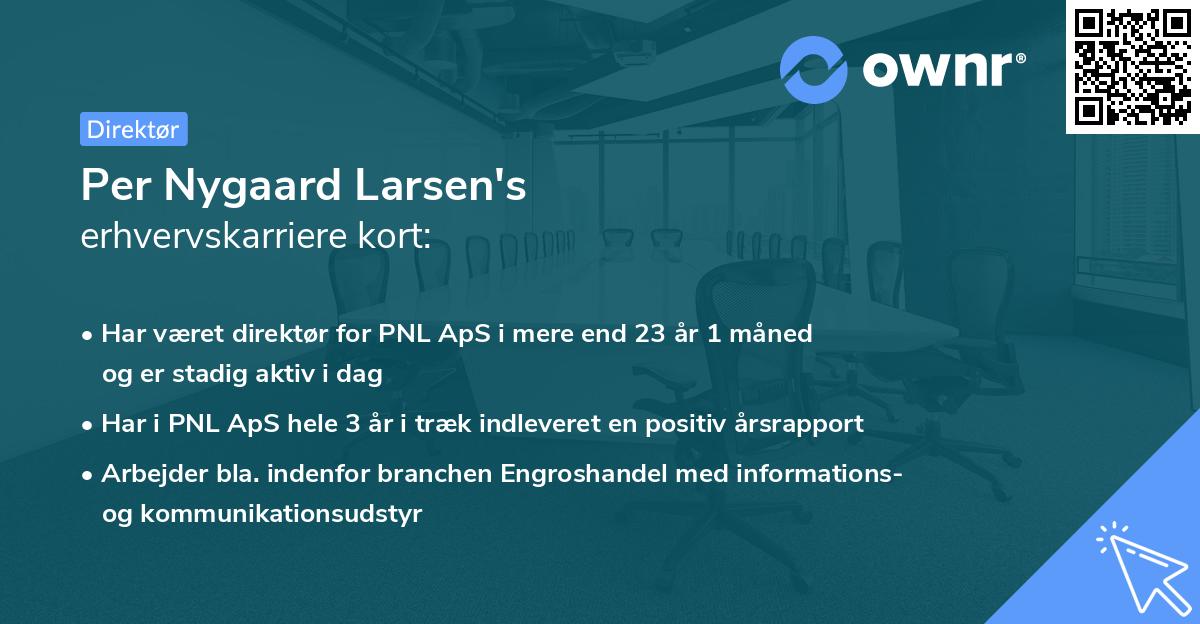 Per Nygaard Larsen's erhvervskarriere kort