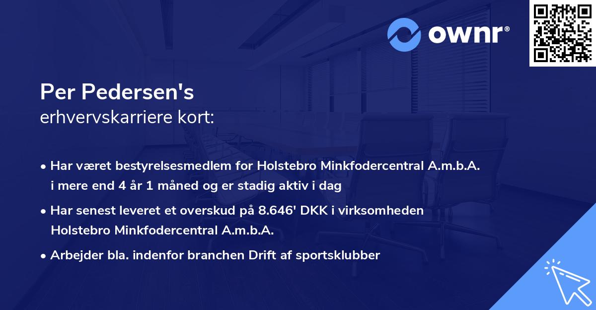 Per Pedersen's erhvervskarriere kort