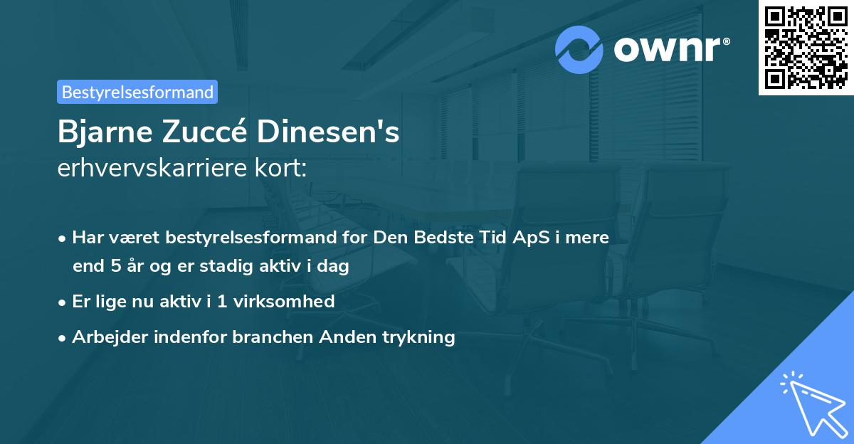 Bjarne Zuccé Dinesen's erhvervskarriere kort