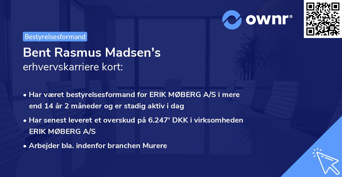 Bent Rasmus Madsen's erhvervskarriere kort