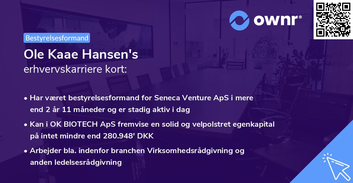 Ole Kaae Hansen's erhvervskarriere kort
